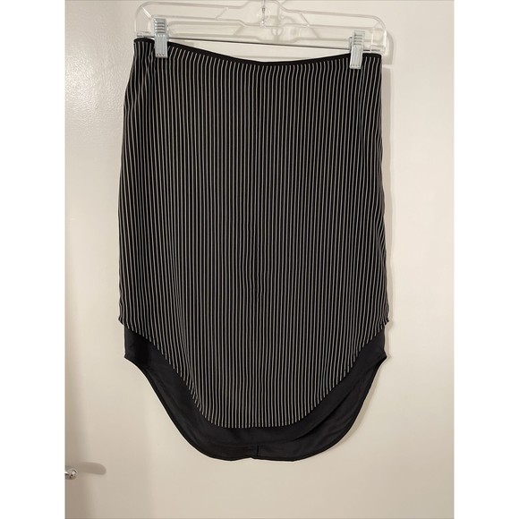 Rag & Bone Madison Pinstripe Silk A Line High Low Skirt Knee Length Size 2 - Picture 2 of 9